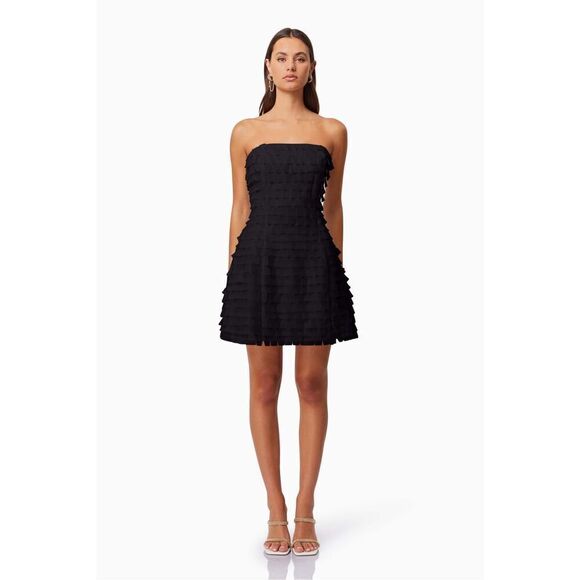 ELLIATT Hailey Strapless Mini Party Dress Black Holidays Xmass size S NWT $265 - Picture 1 of 8